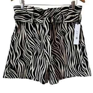 Joe's Jeans Calypso Zebra Print High Waist Paper Bag Shorts
